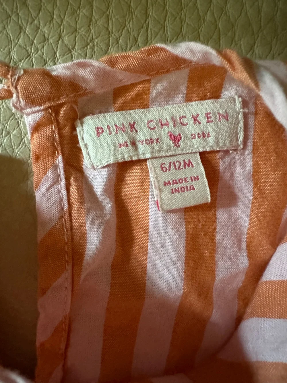 Pink Chicken baby girl Pink & Orange Striped outfit